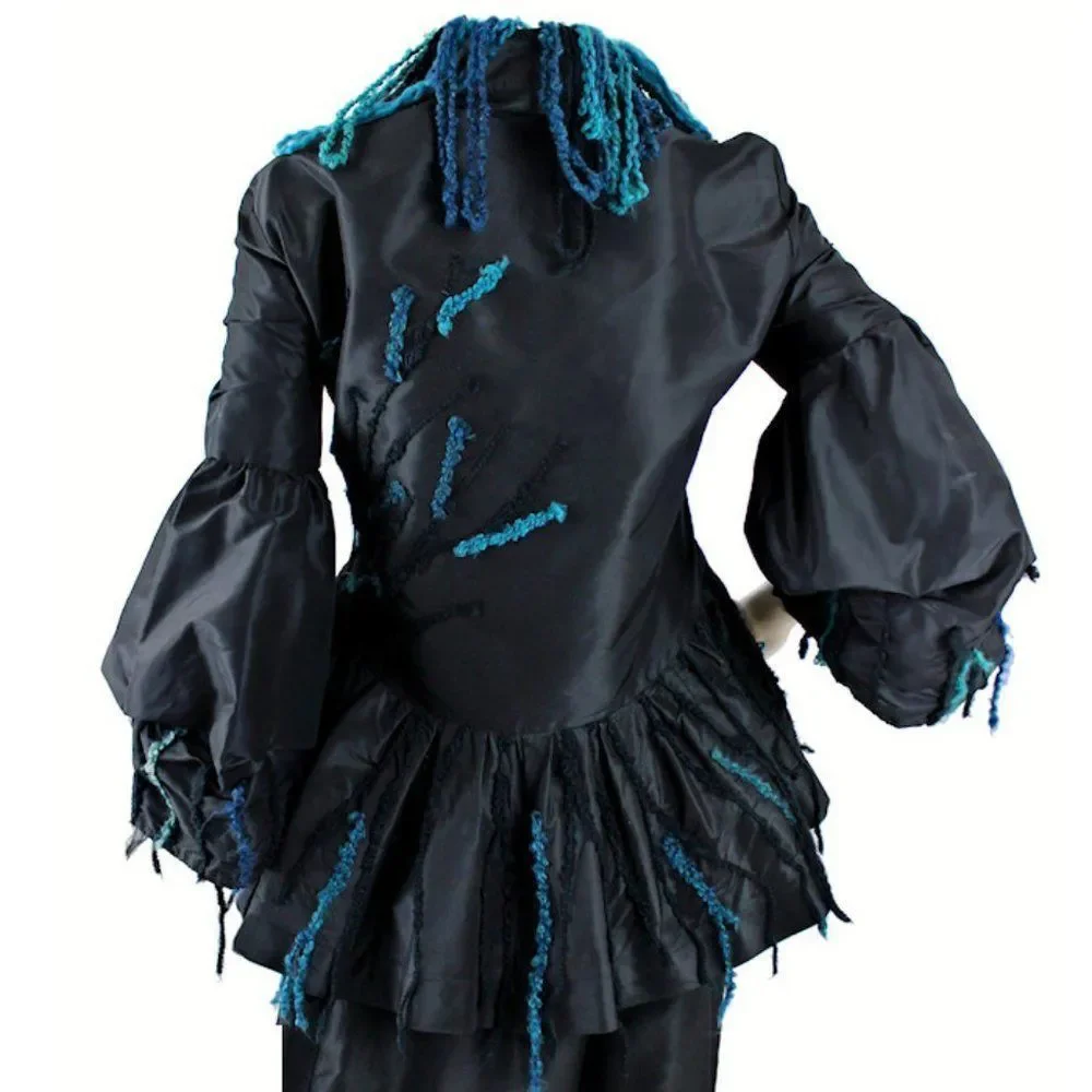 Silk Taffeta Puff Sleeve Blouse w/Embroidered Accents by MASSIMO CRIVELLI MILAN - Picture 7 of 12